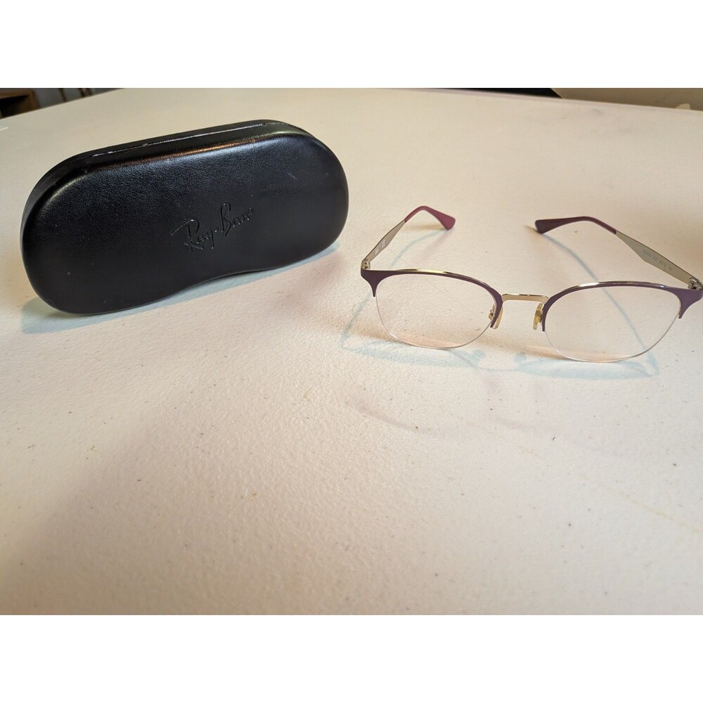 Ray Ban Eyeglasses, Frames Only, RB 6422 3007, 49-19-140, Purple, Half Rim